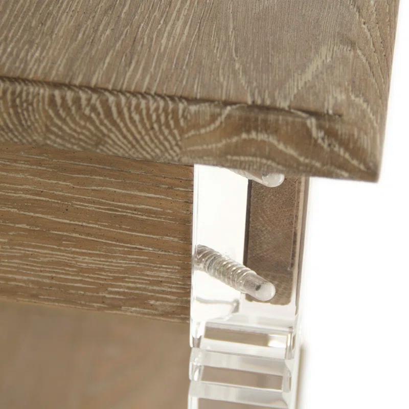 Claude Solid Wood Top End Table with Storage