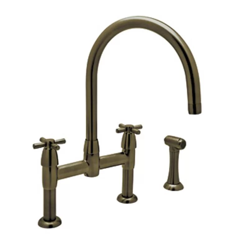 Modern Polished Nickel Kitchen Faucet with Pull-Out Spray and Side Spray