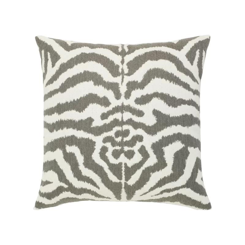 Zebra Gray and White 20x20" Square Outdoor Pillow Cover & Insert Set