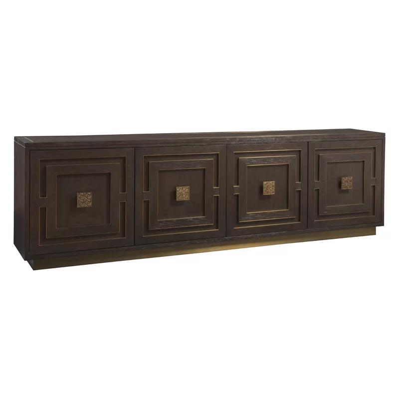 Verbatim Transitional 100" Brown Oak Media Console with Cabinet