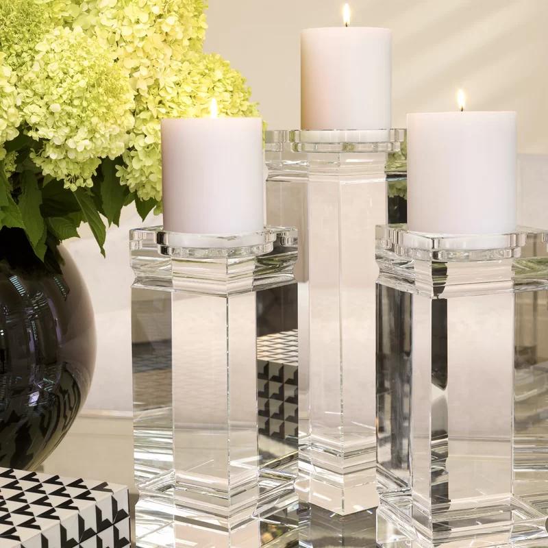 Tillary Clear Crystal Tealight Candle Holder