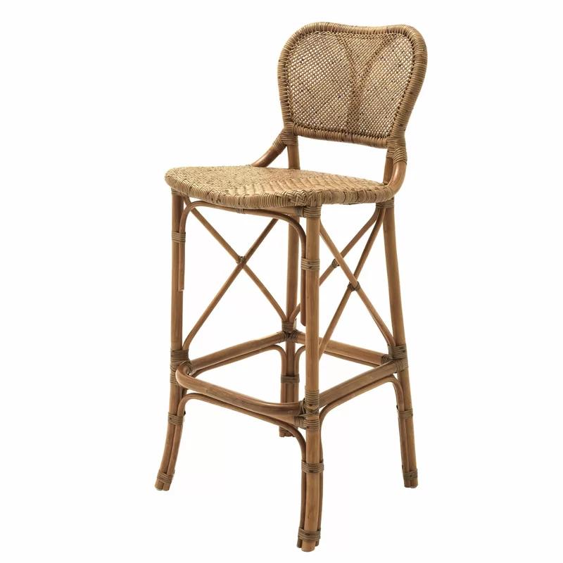 Colony Handwoven Rattan Bar Stool in Honey Finish