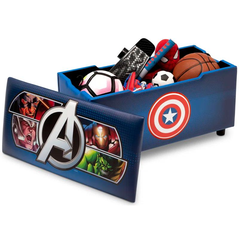 Delta Children Marvel Avengers Faux Leather Upholstered Storage Bench