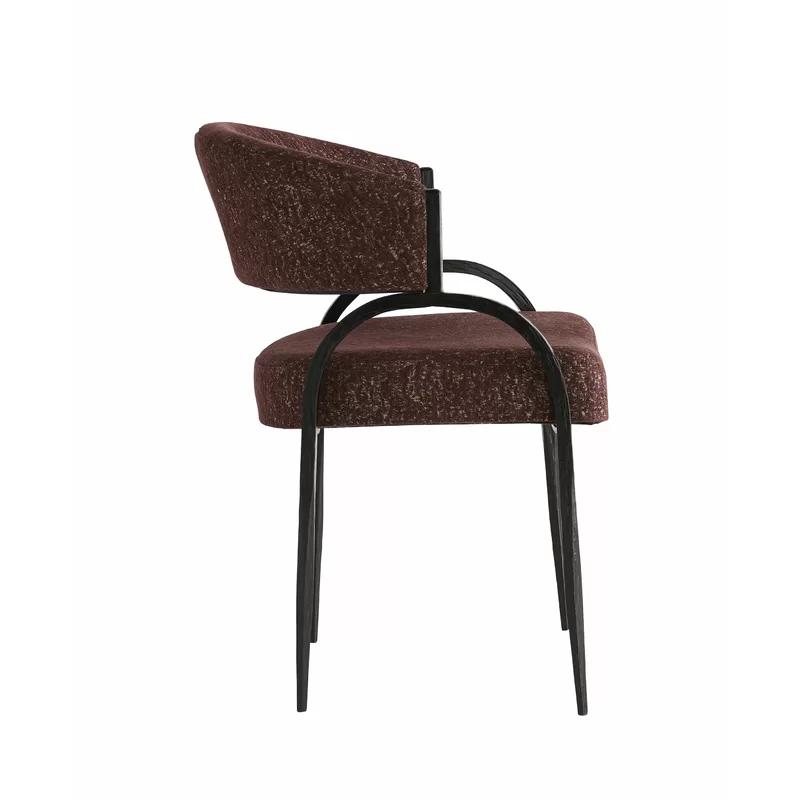 Bordeaux Chenille Handcrafted Metal Armchair