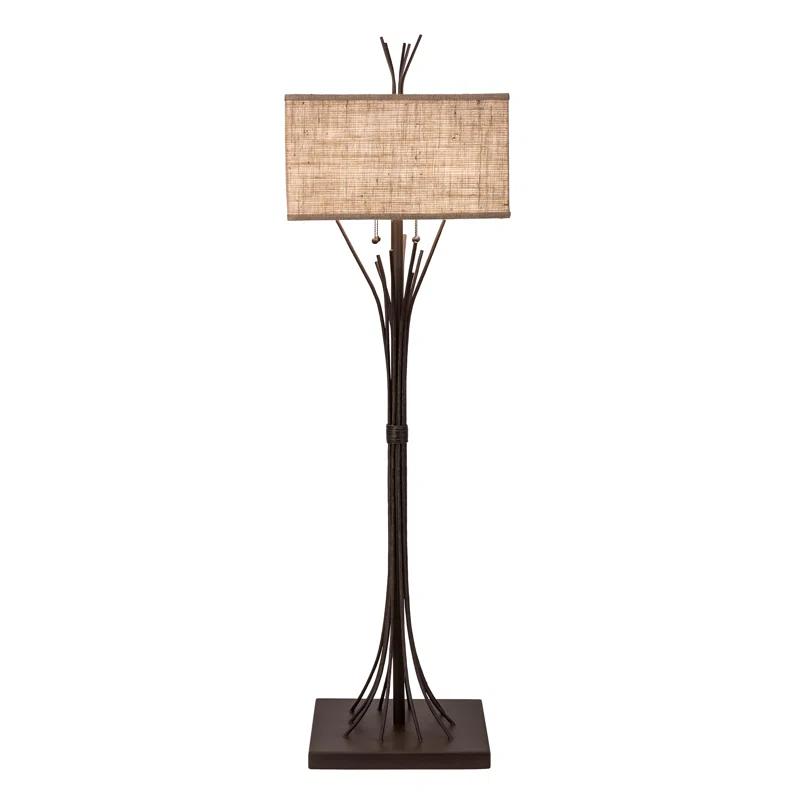 Meyda Lighting Rustic Lodge 63'' Black Coffee Traditional Floor Lamp