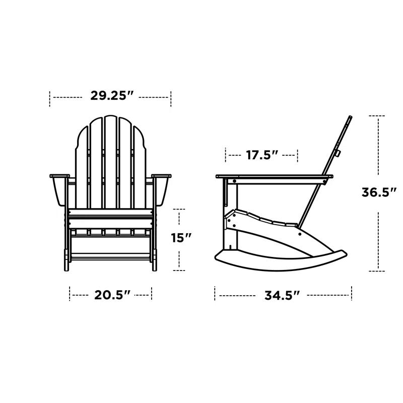 Slate Gray Vineyard Adirondack POLYWOOD Rocking Chair