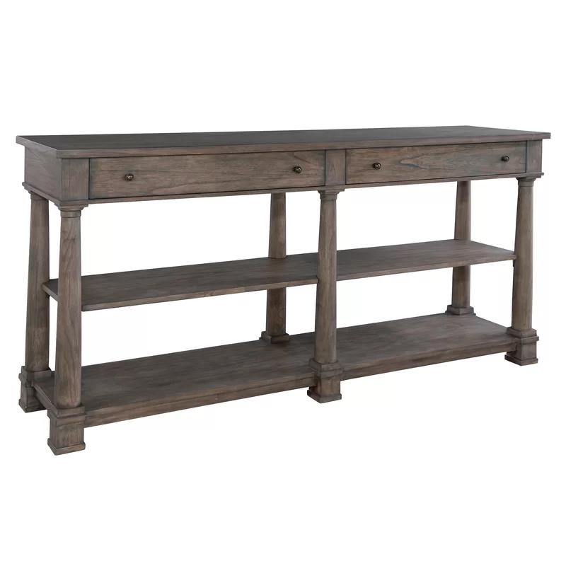 Lincoln Park Traditional Gray & Brown 72'' Buffet with Brass Hardware