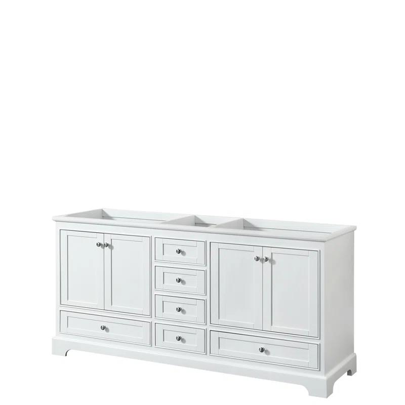 Deborah 71" White Plywood Double Free-Standing Vanity Base