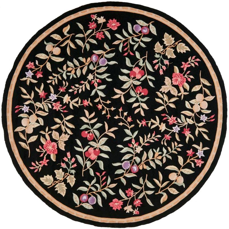 Winston Porter Taran Easy Care Hand Hooked Performance Floral Rug