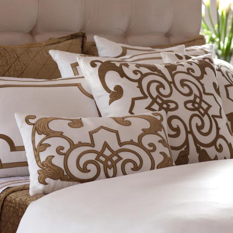 Lili Alessandra Mozart Appliqued Feather Linen Throw Pillow