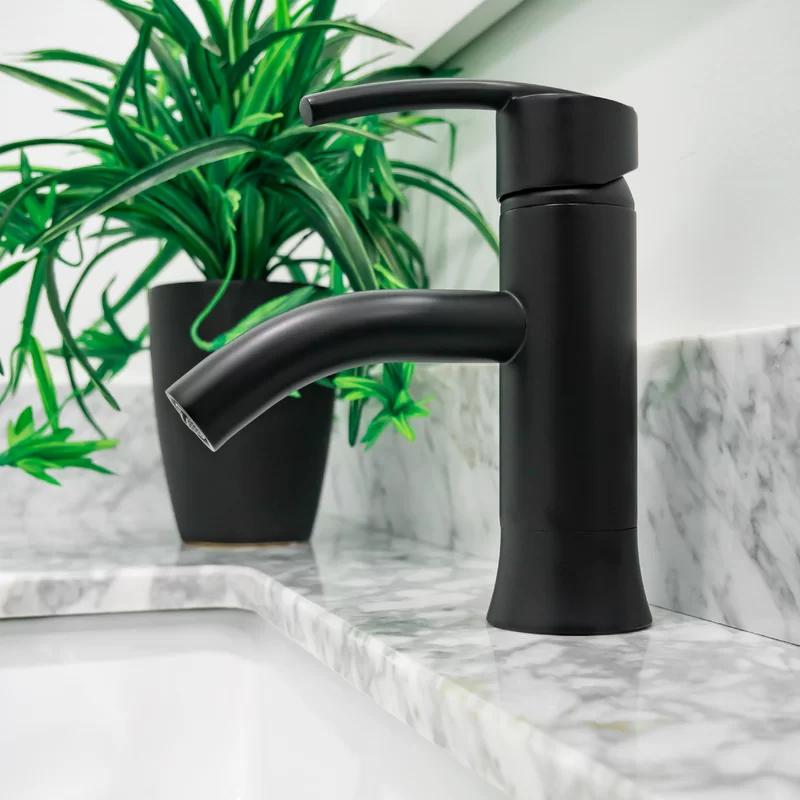 Elegant Modern Matte Black Nickel 7" Single-Hole Bathroom Faucet