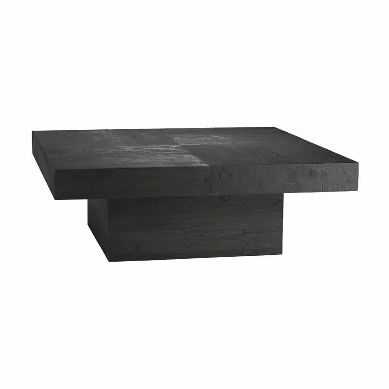 Campbell 39.5'' Charred Blackened Wood Square Coffee Table