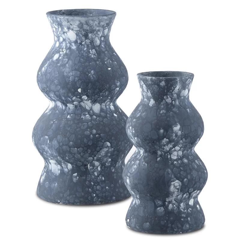 Phonecian Navy & White Handmade Terracotta Decorative Vase