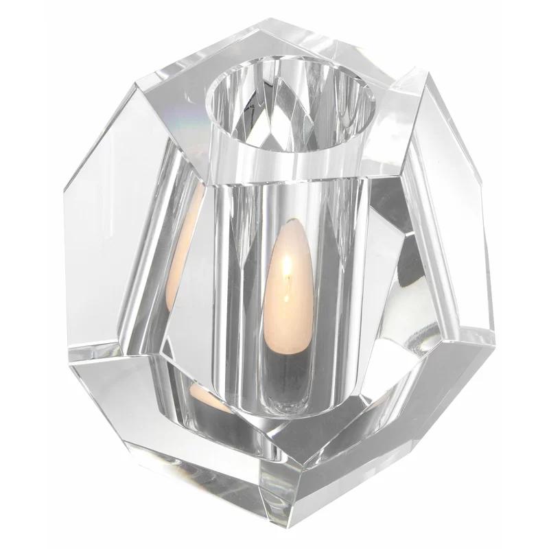 Elegant Crystal Glass Tealight Holder 6" Dimension