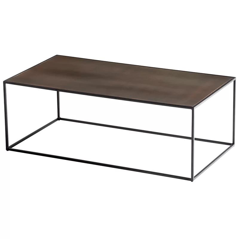 Rectangular Black Iron Outdoor Coffee Table, 42 Inch