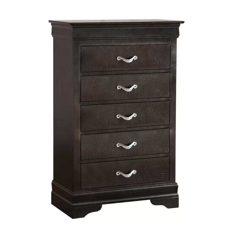 Charcoal Elegance 48" Tall Dovetailed 5-Drawer Chest