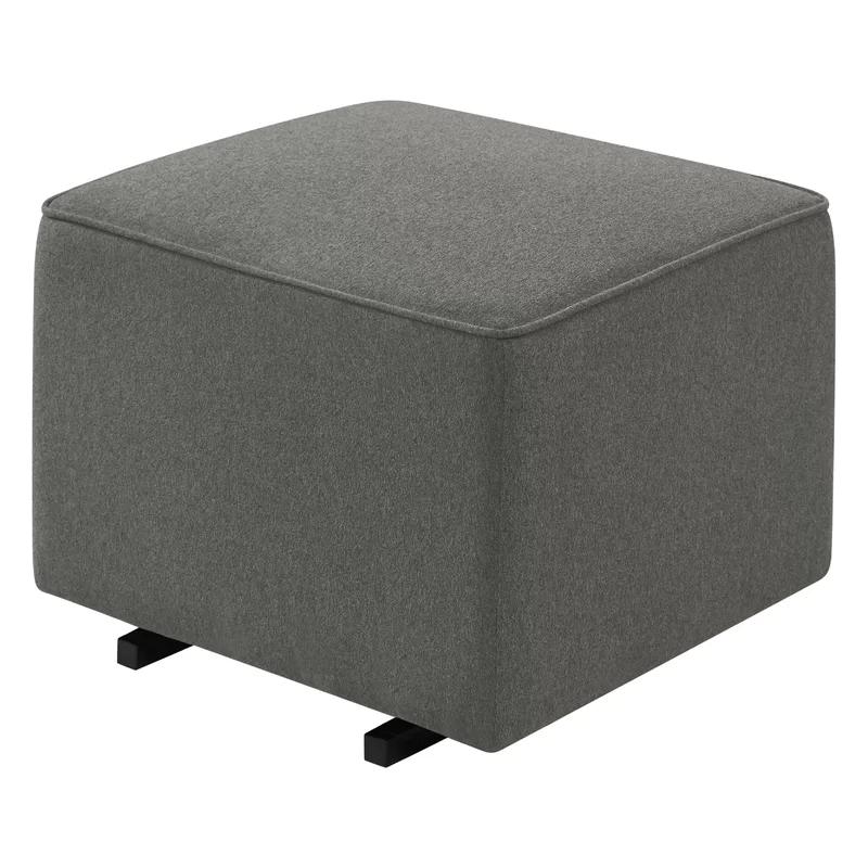 Elegant Cream Square Ottoman with Metal Legs and Polyester Upholstery