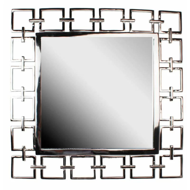 Sophisticated Silver Openwork Rectangular Wall Mirror