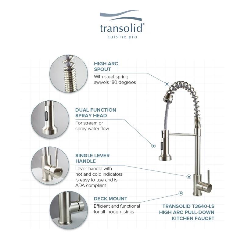 Transolid Cuisine Pro Pull Down Kitchen Faucet
