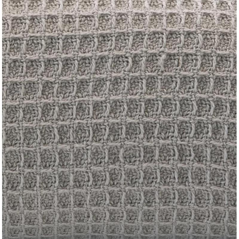 Luxurious King-Sized Gray Cotton Knitted Waffle Blanket