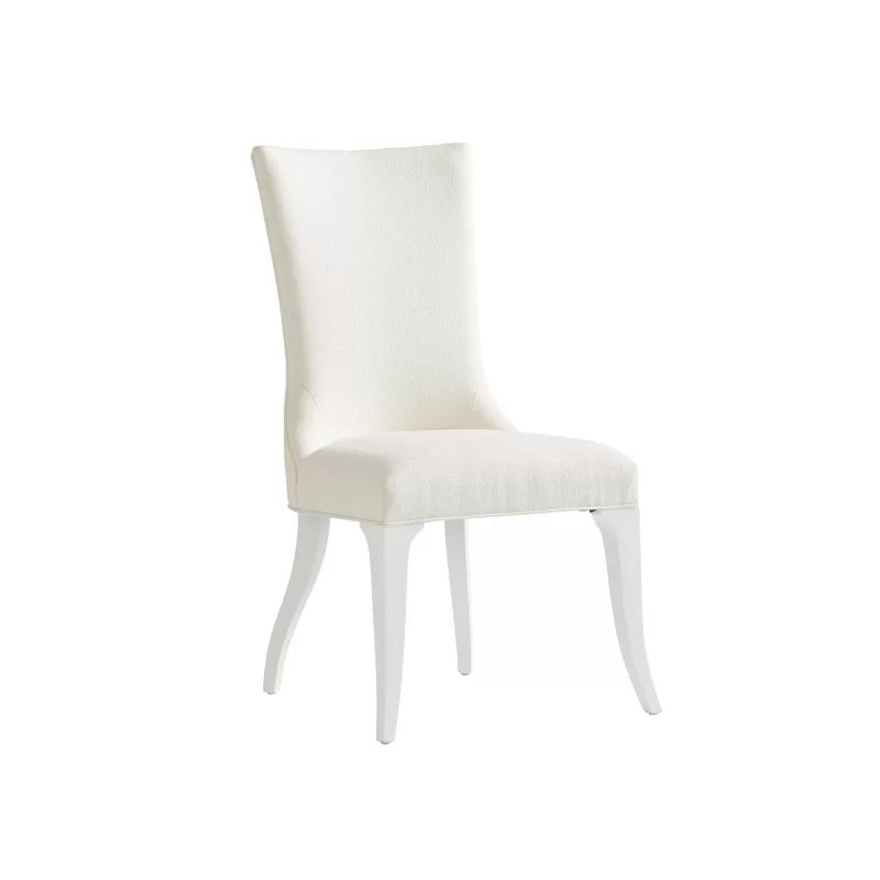 Geneva Artic White Upholstered Wood Side Chair