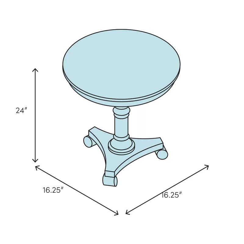 Modern Graphite Round Metal End Table 16.25"