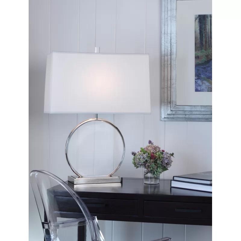 Alice 27.5" Polished Nickel Table Lamp with Lucite Accents