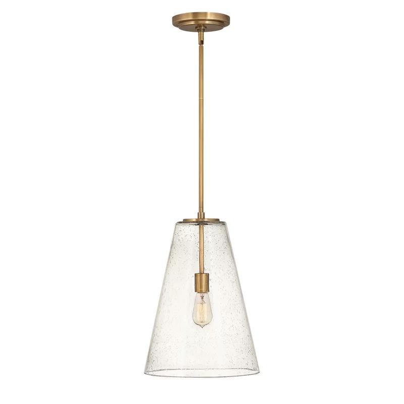 Vance Heritage Brass A-Line Pendant with Glass Shade