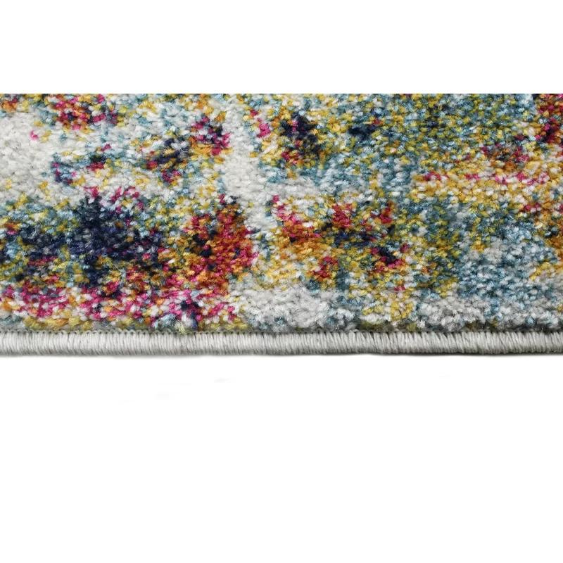 Tranquil Multicolor Abstract 4' x 6' Washable Synthetic Rug