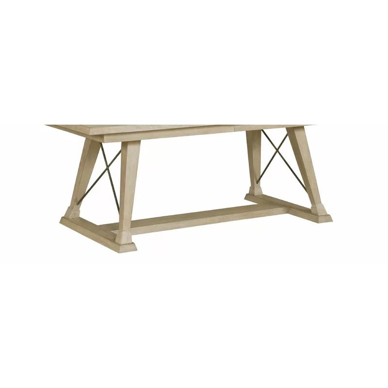 Transitional Clayton Extendable Oak Dining Table in Soft Gray