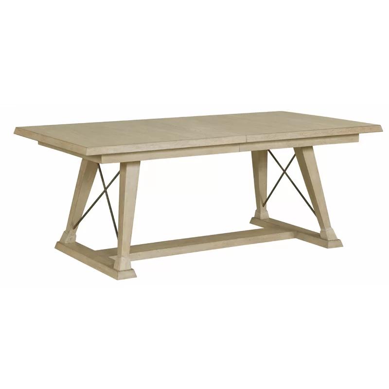 Transitional Clayton Extendable Oak Dining Table in Soft Gray
