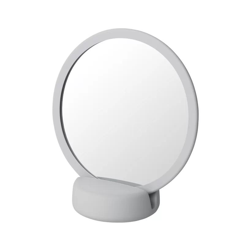Modern Round Stainless Steel Countertop Magnifying Mirror