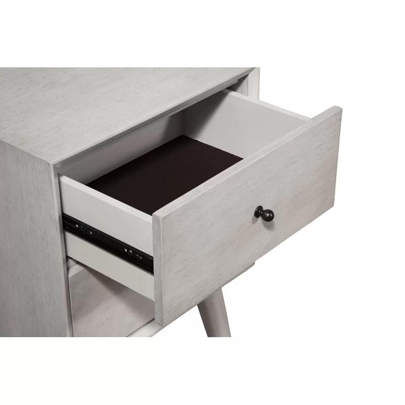 Transitional Gray Mahogany 2-Drawer Nightstand