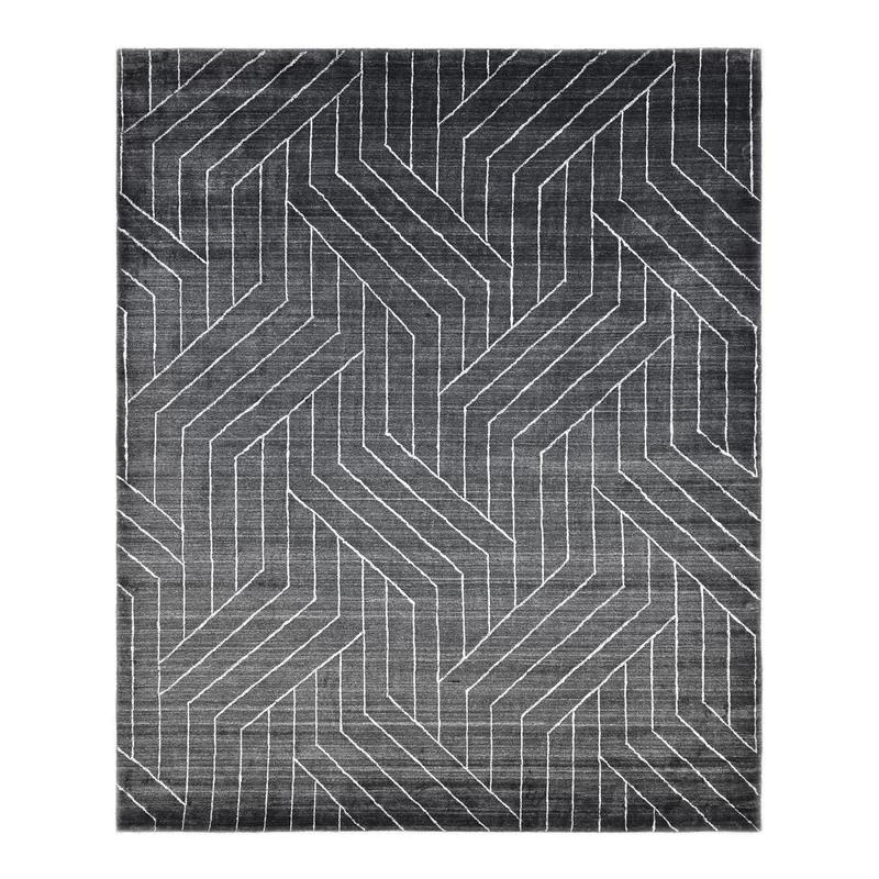 Elysian Gray Hand-Knotted Wool and Viscose 8' x 10' Area Rug