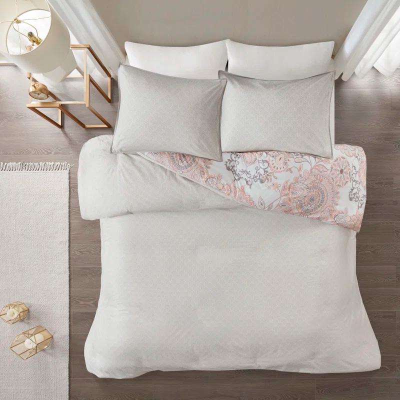 Madison Park Isla 3 Piece Reversible Cotton Floral Duvet Set
