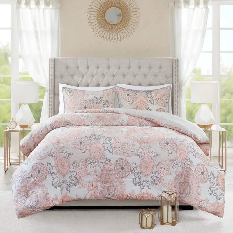 Madison Park Isla 3 Piece Reversible Cotton Floral Duvet Set