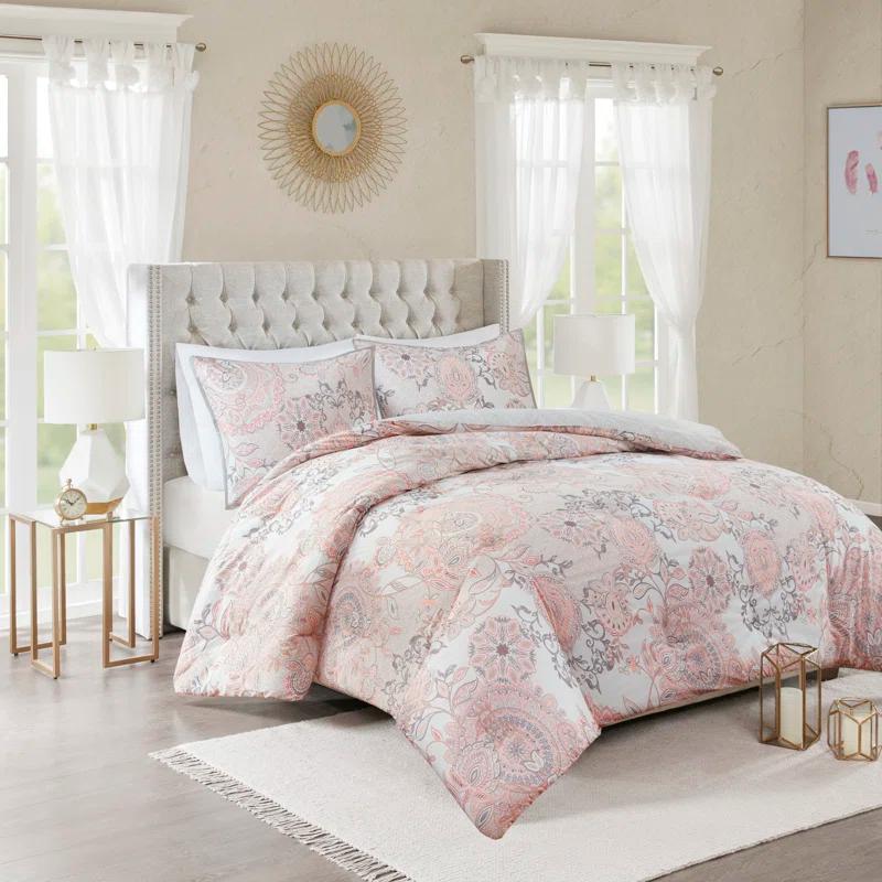 Madison Park Isla 3 Piece Reversible Cotton Floral Duvet Set