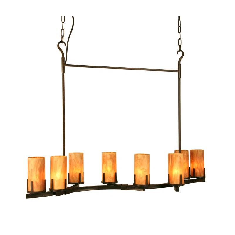 Coffee Bean 8-Light Rustic Metal Chandelier