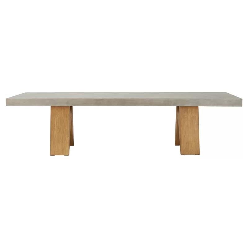 Perpetual Slate Gray 87" Handmade Wood & Concrete Dining Table