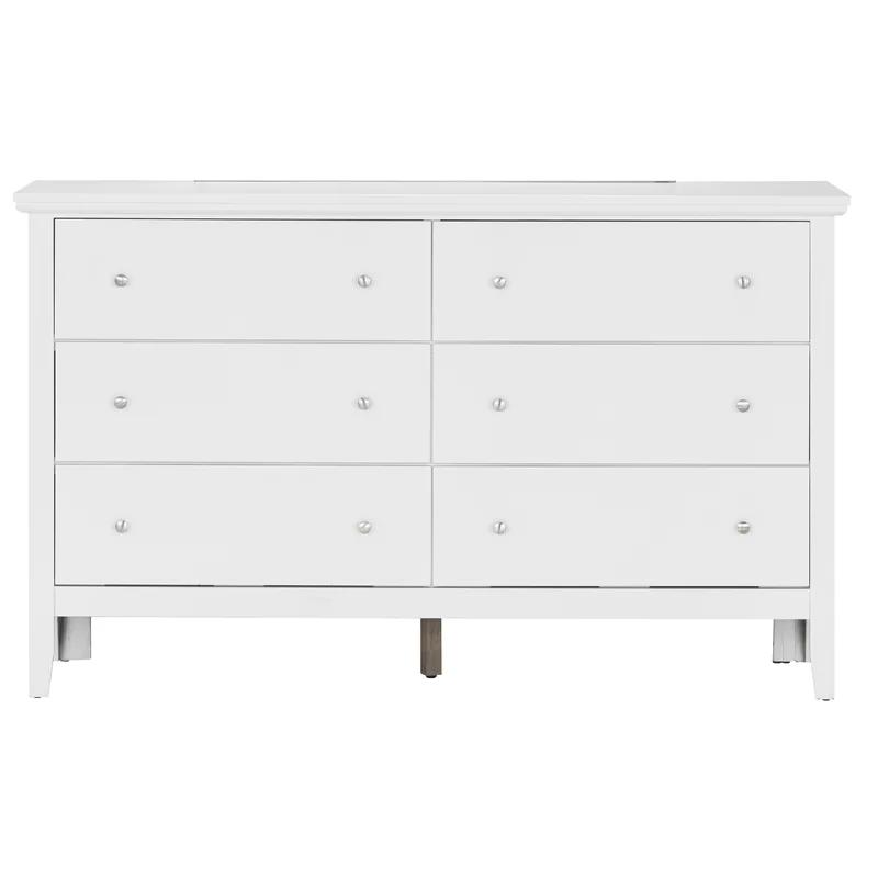 White Double Dresser with Dovetail Drawers