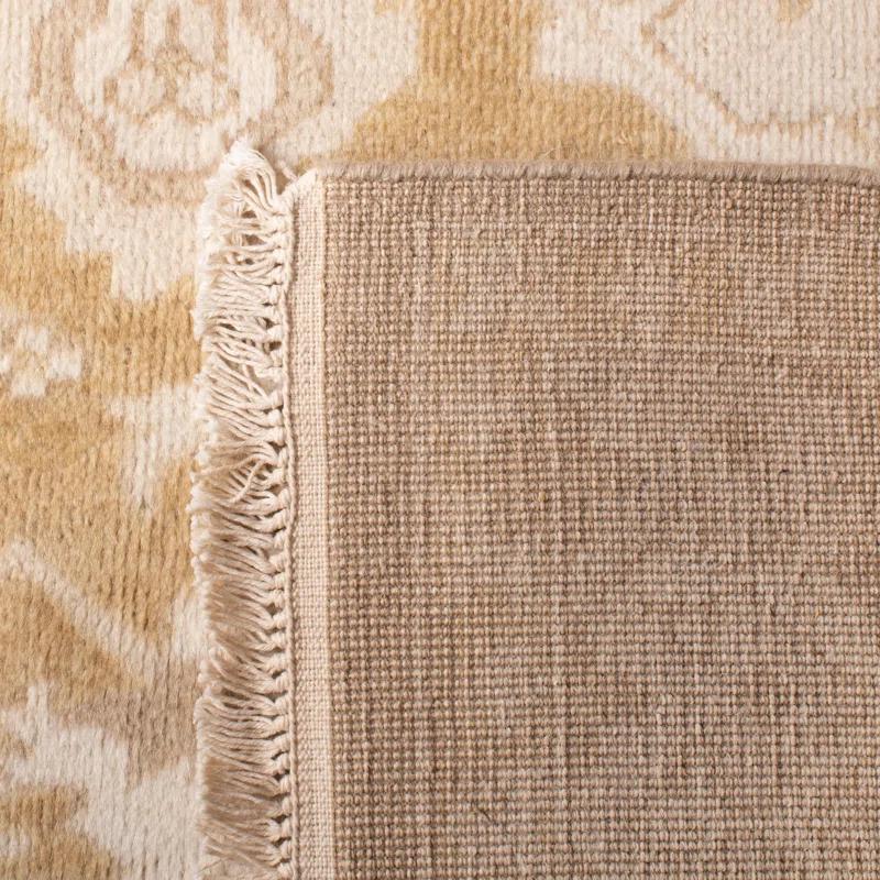 Tobacco Wool Hand-Knotted Rectangular Area Rug