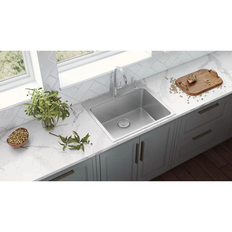 Ruvati 23 x 20 inch Drop-in Topmount Kitchen Sink 16 Gauge Stainless Steel Single Bowl