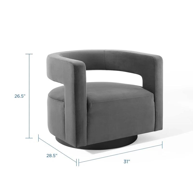Modway Spin Cutaway Performance Velvet Swivel Armchair