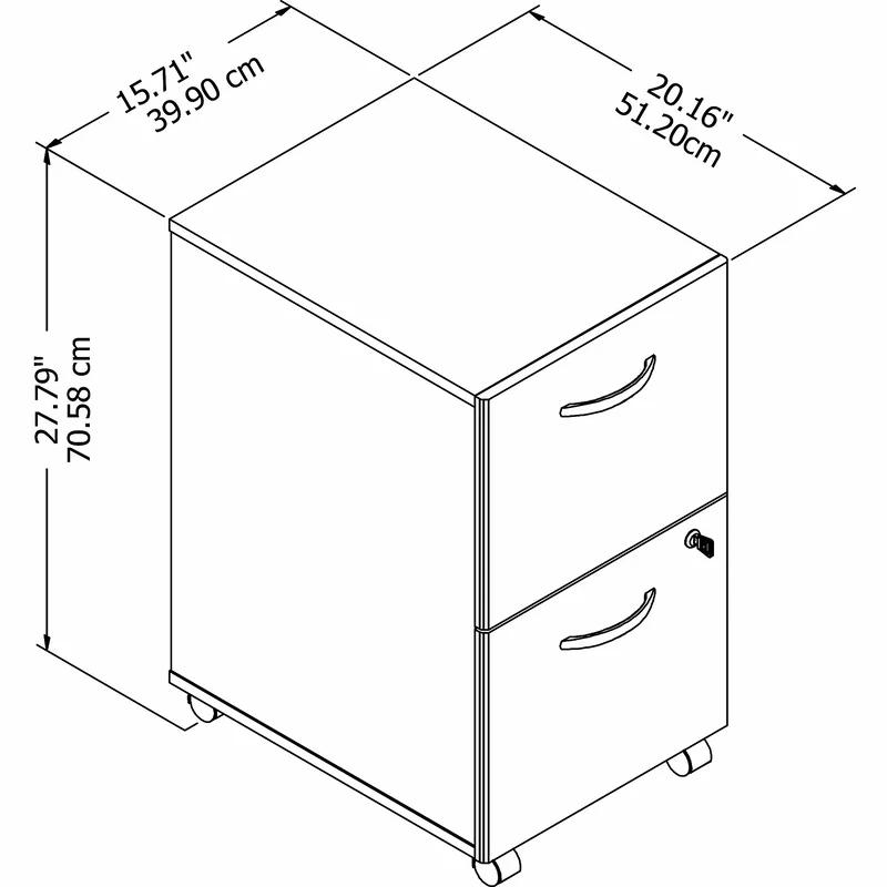 Platinum Gray 2-Drawer Lockable Mobile File Cabinet