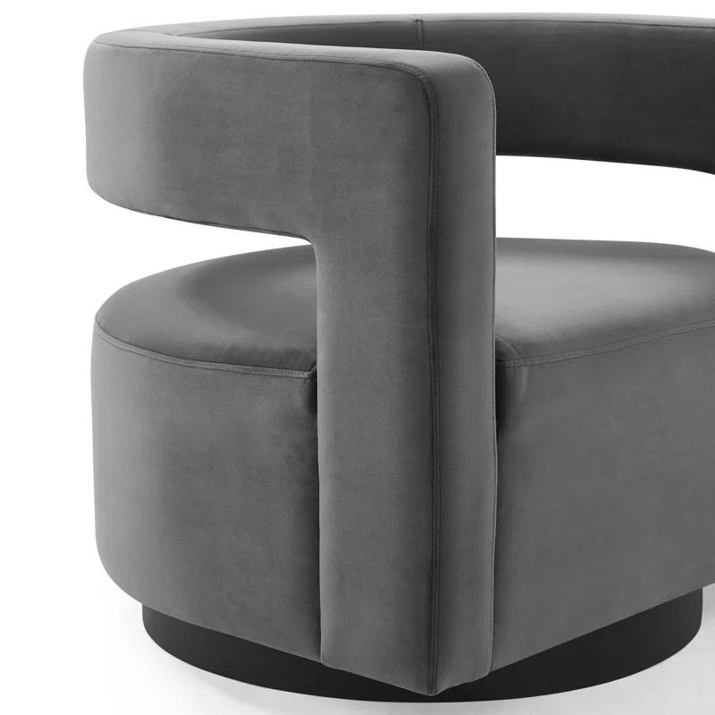 Modway Spin Cutaway Performance Velvet Swivel Armchair