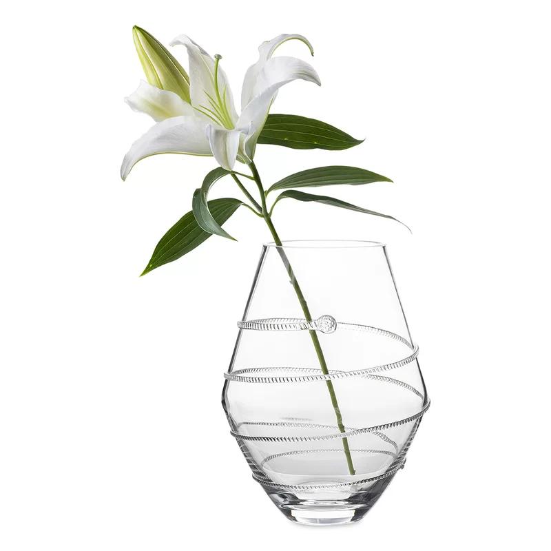 Artisan Handcrafted Clear Glass Table Vase, 11" Novelty Bouquet