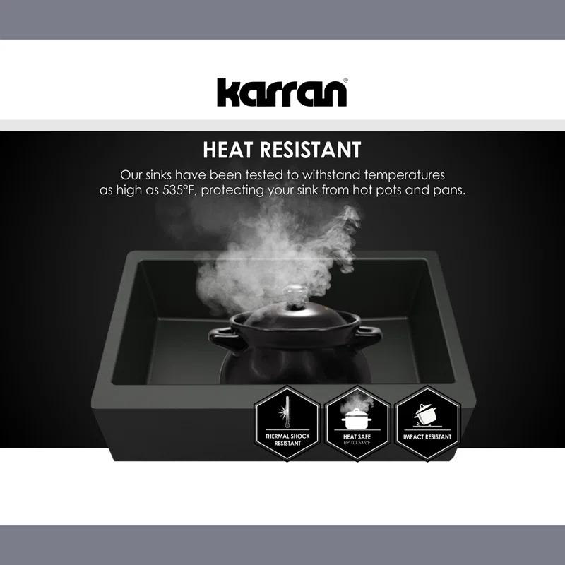 Karran Undermount Quartz Composite 24'' X 20-3/4'' Single Bowl Kitchen Sink
