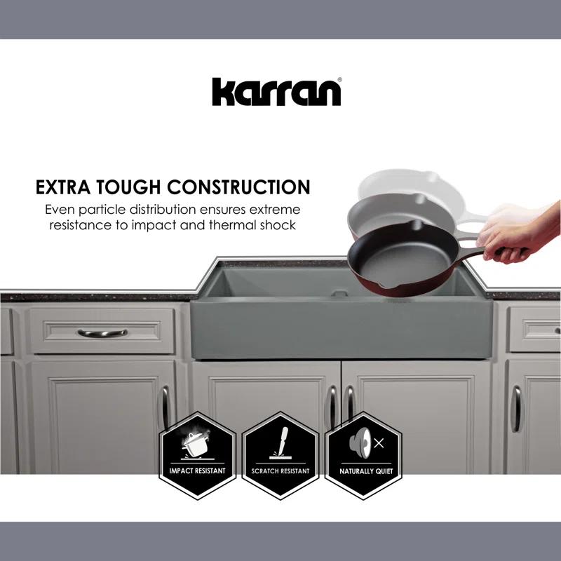 Karran Undermount Quartz Composite 24'' X 20-3/4'' Single Bowl Kitchen Sink
