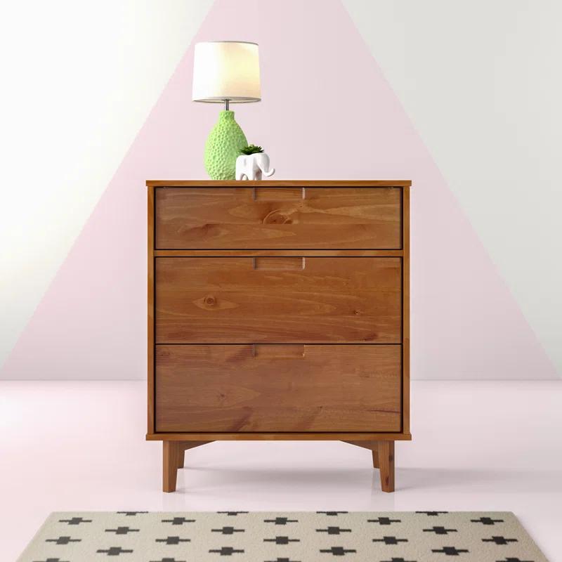 Yarber Groove 3 Drawer Solid Wood Chest