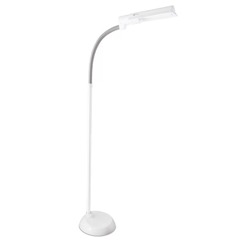 Adjustable WingShade 24" White Floor Lamp with Flexible Neck
